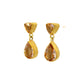 faceted morganite trillion + teardrop stud drop earrings