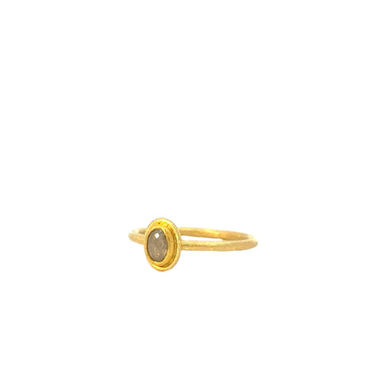 rose-cut diamond oval framed ring