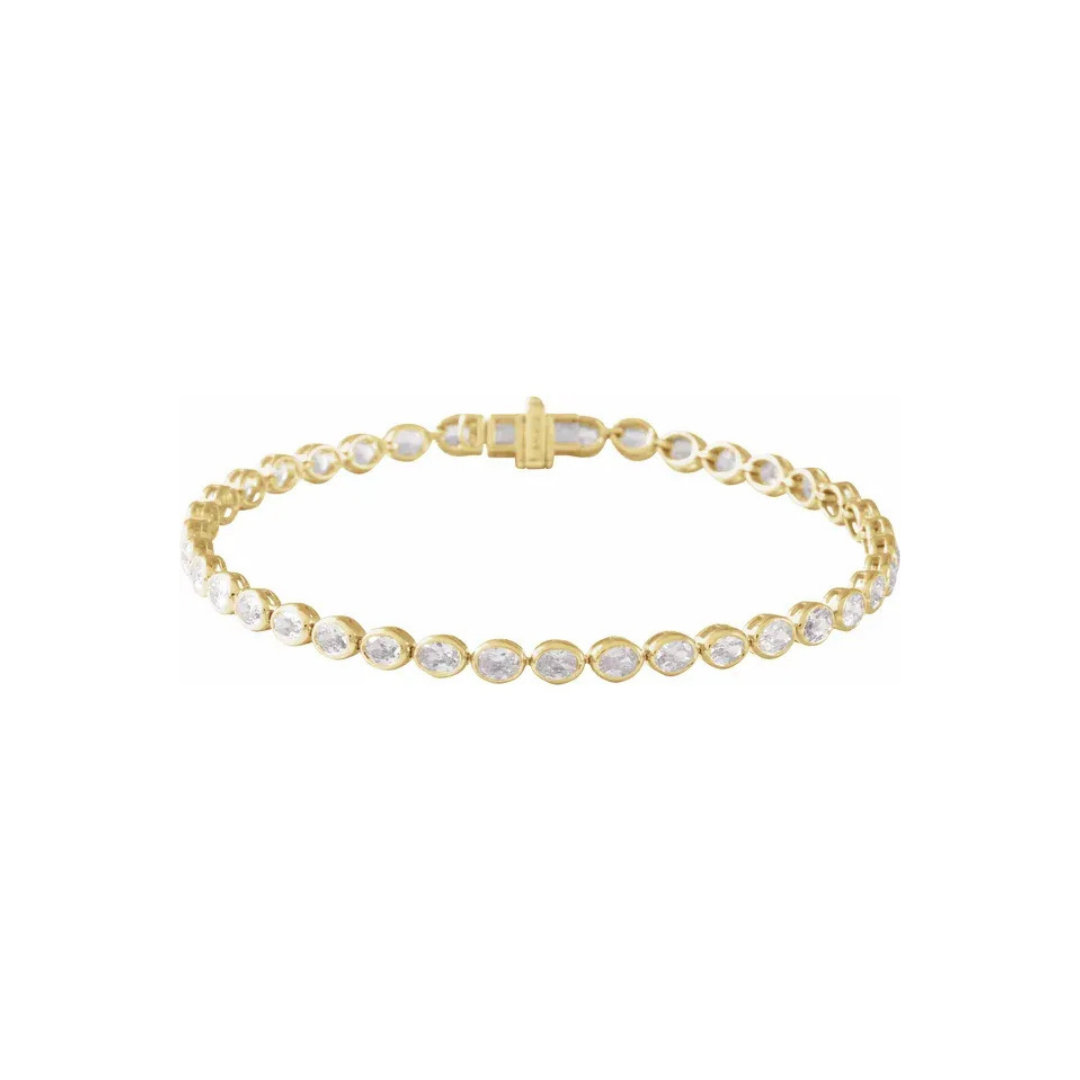 oval tennis bracelet - grown diamond
