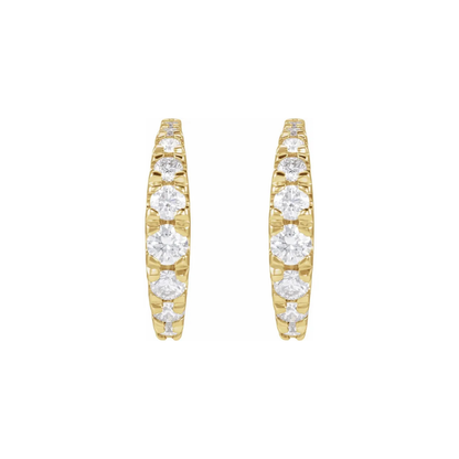 graduated stone post hoop earrings - grown diamond