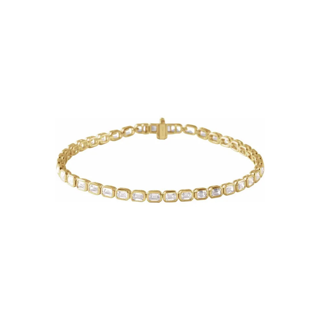 emerald-cut tennis bracelet - grown diamond