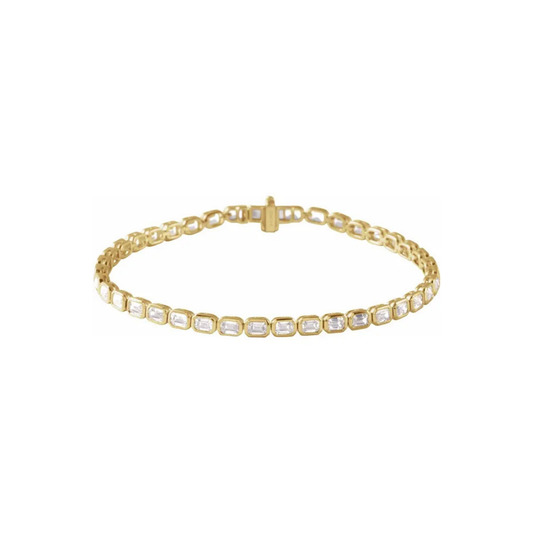 emerald-cut tennis bracelet - grown diamond
