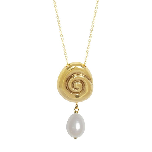 small compass necklace + pearl