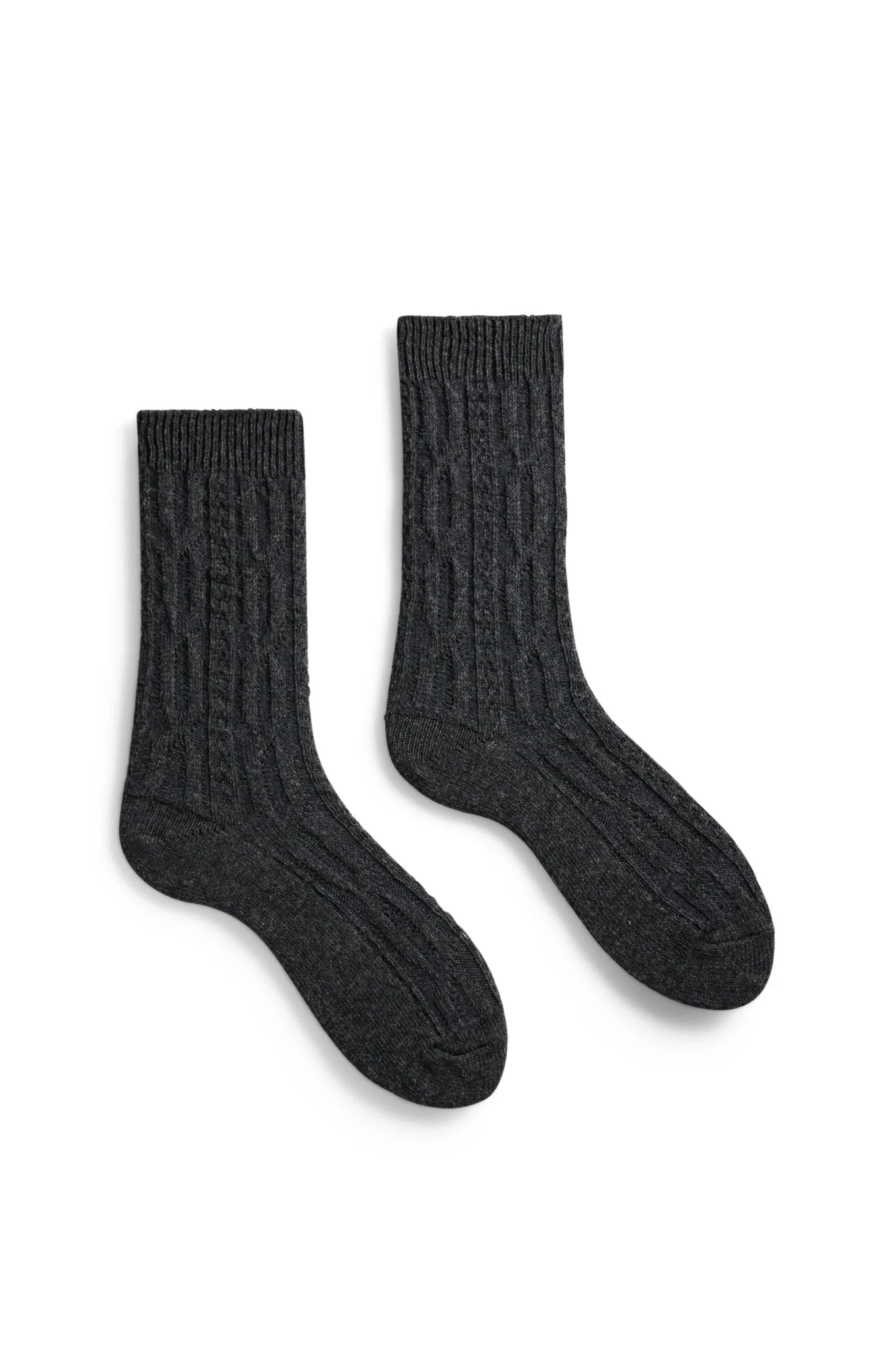 lisa b. / chunky cable wool cashmere crew socks