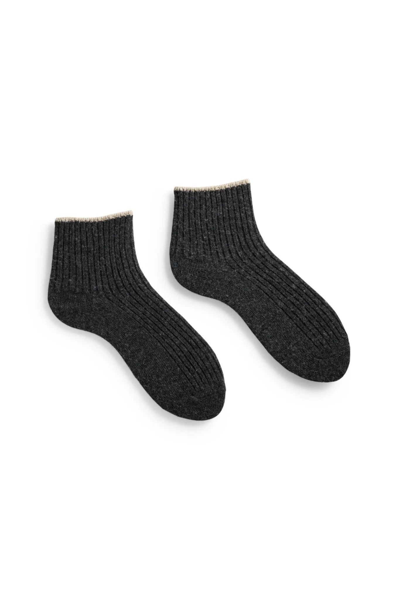 lisa b. / tipped rib wool cashmere shortie socks