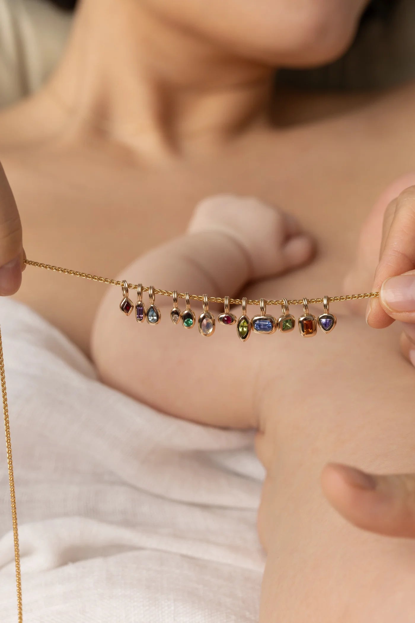 wwake / tempo pendant charm - aquamarine (march)