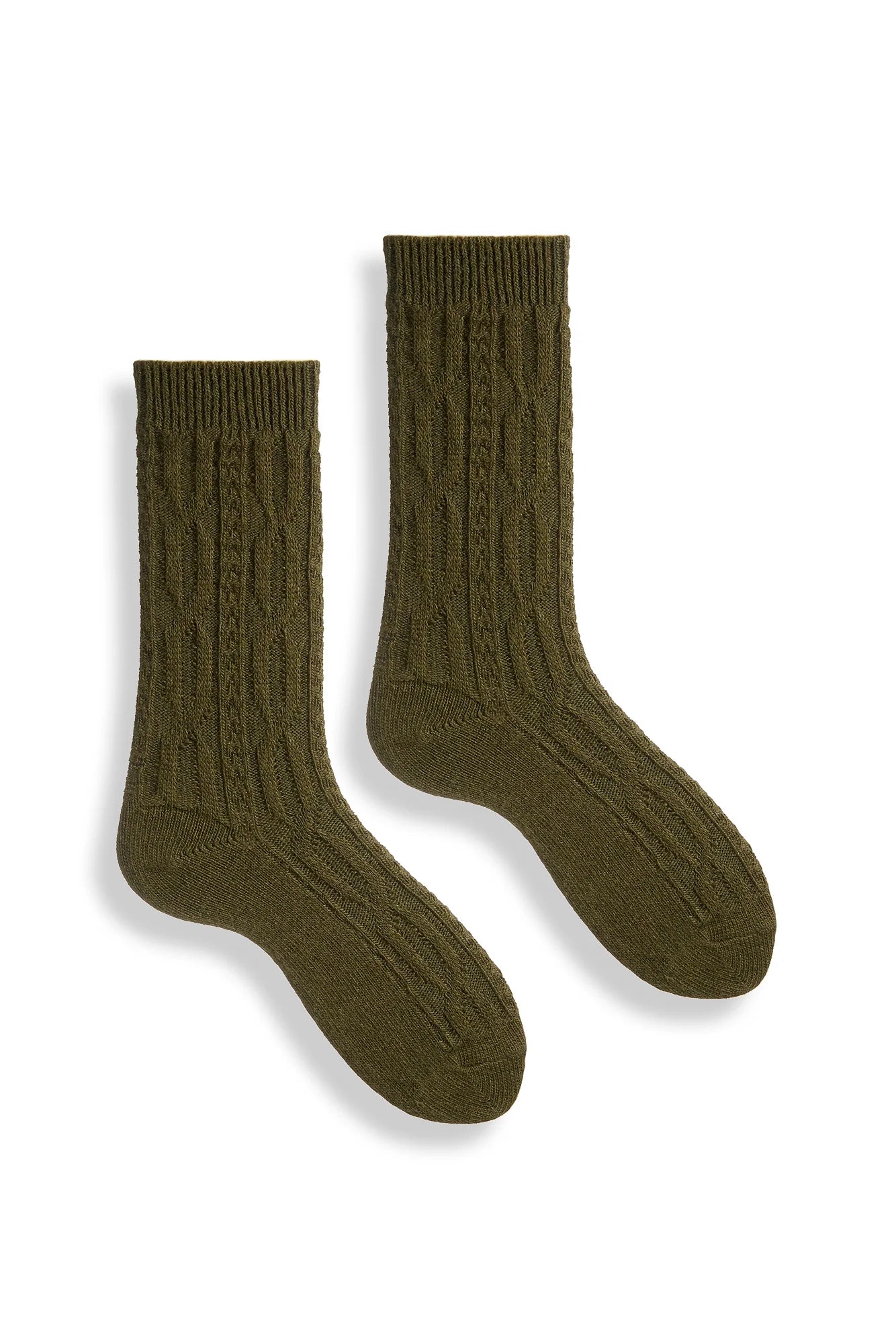 lisa b. / chunky cable wool cashmere crew socks