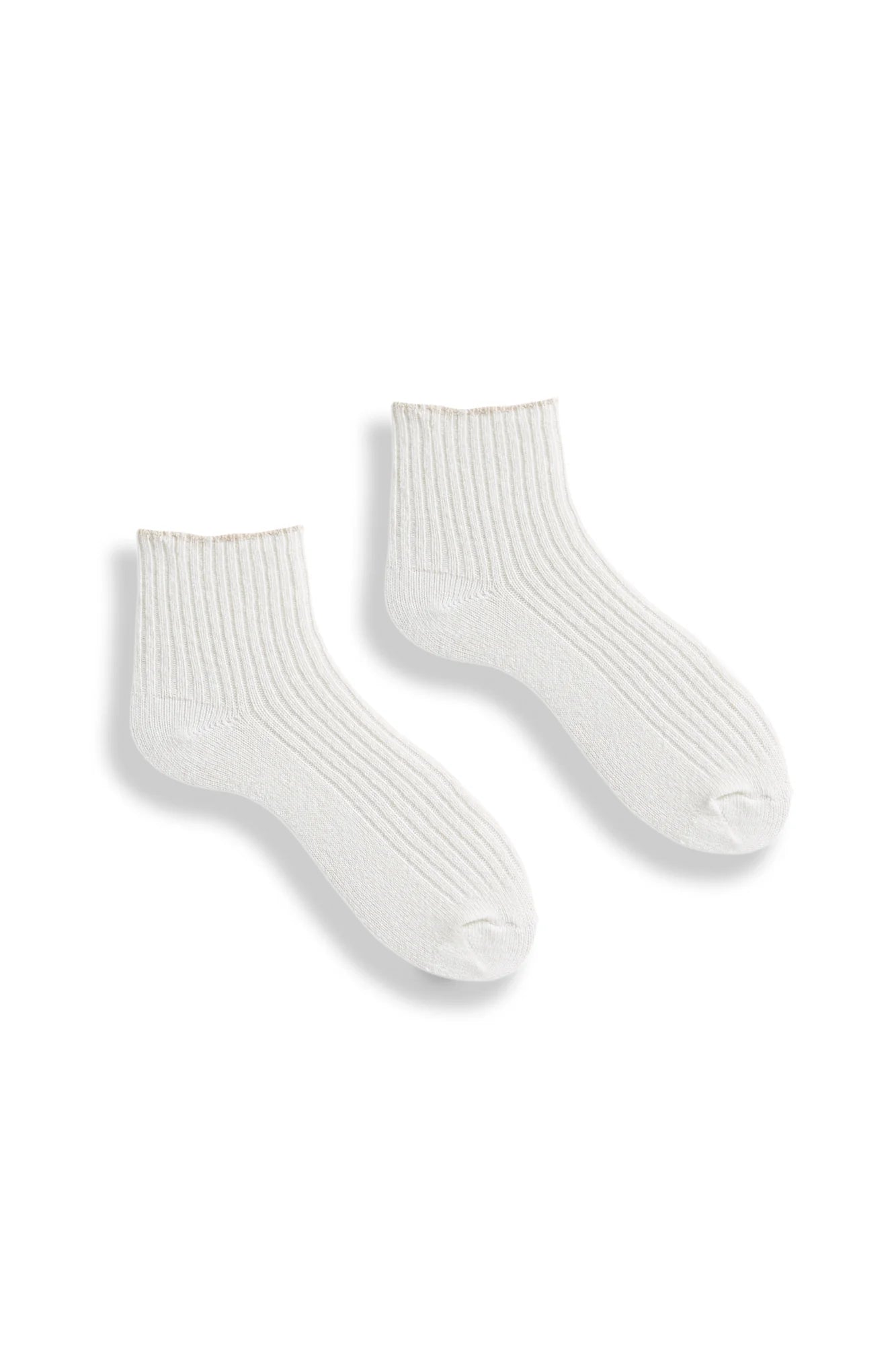 lisa b. / tipped rib wool cashmere shortie socks
