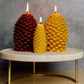 beeswax decorative candle - pine cone