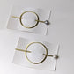 oval brass hair slide + pearl stick