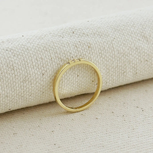 pavé squared ring band - cz