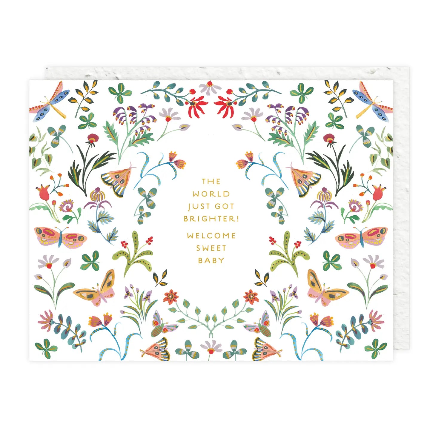 butterfly garden baby card