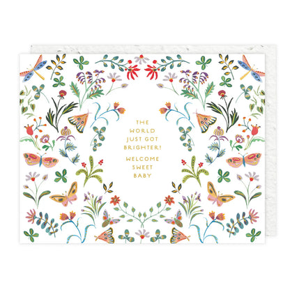 butterfly garden baby card
