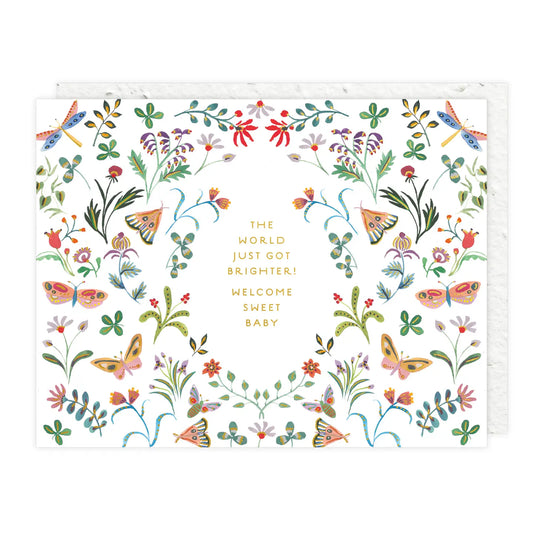 butterfly garden baby card