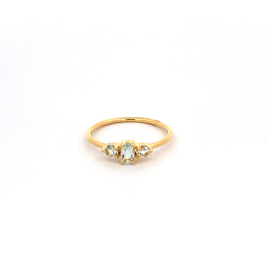 triple stone ring - aquamarine