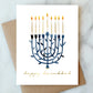 bright menorah hanukkah holiday greeting card