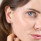 mini bezel baquette stud earrings