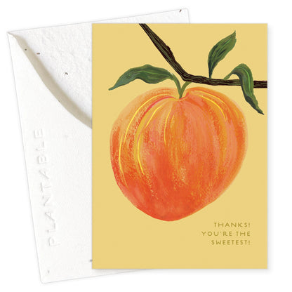 peach thank you mini card