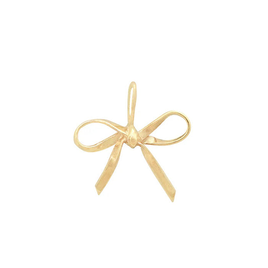 14k gold bow charm