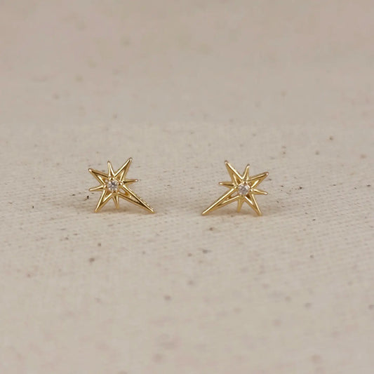 starburst stud earrings - cz