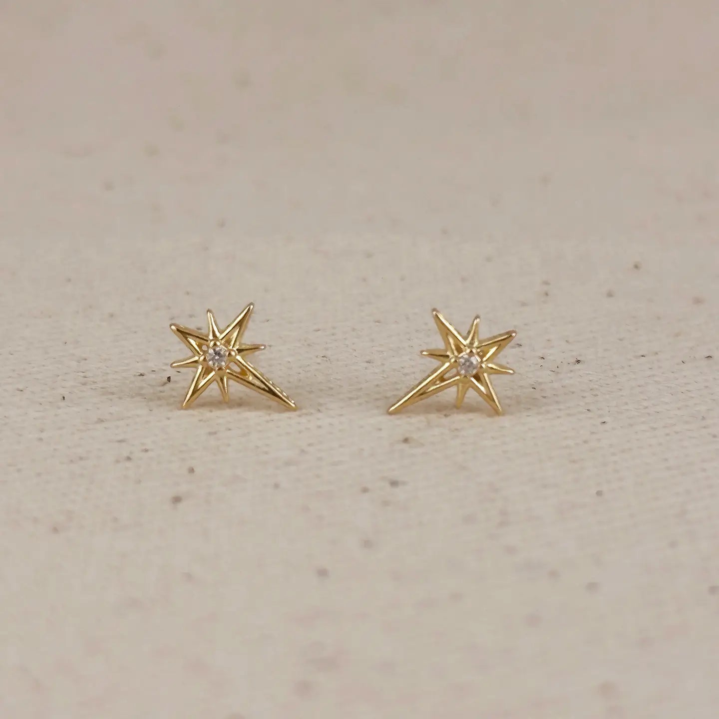 starburst stud earrings - cz