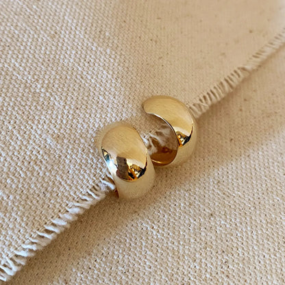 rounded wide post hoop earrings