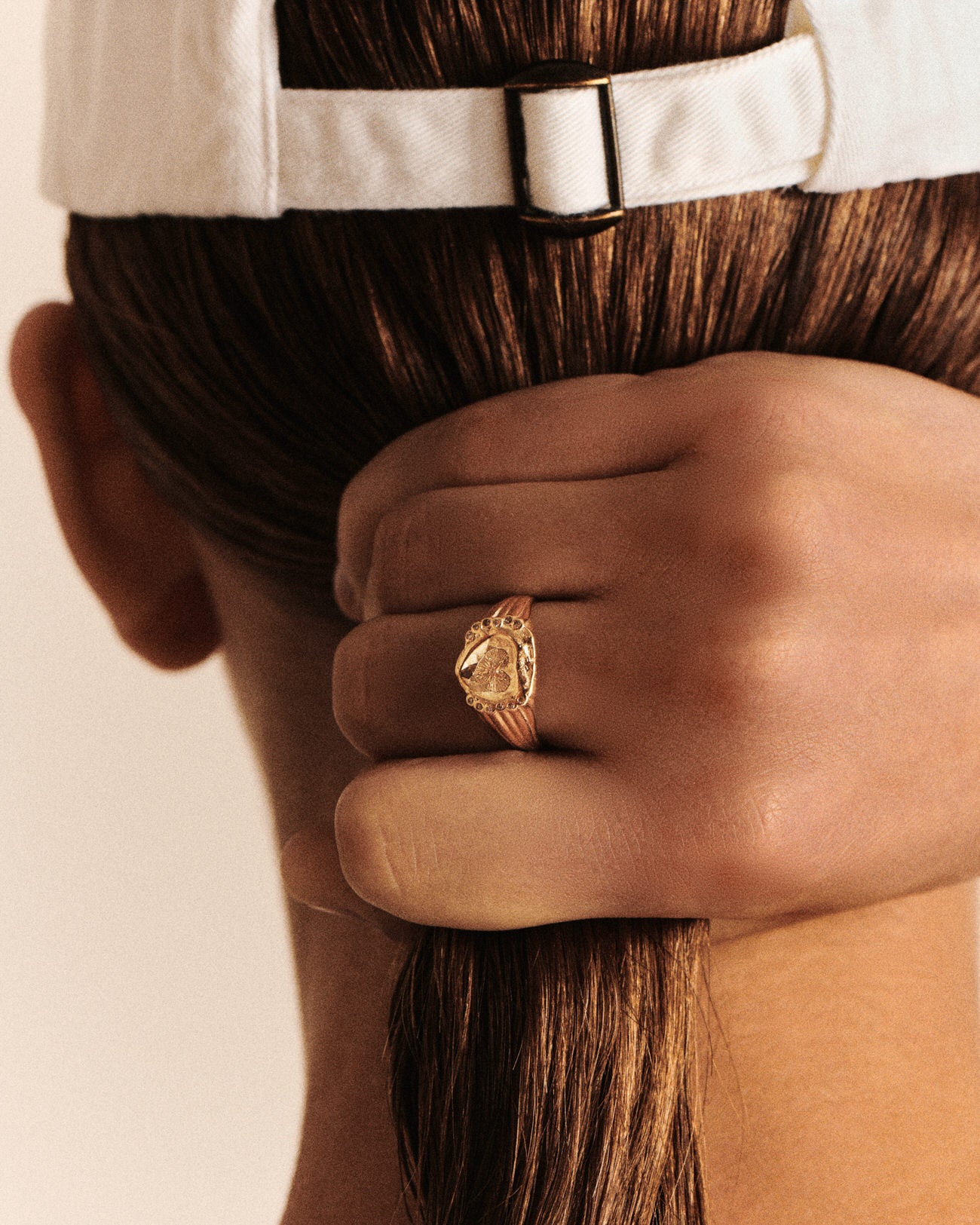 chiara signet ring - natural diamond