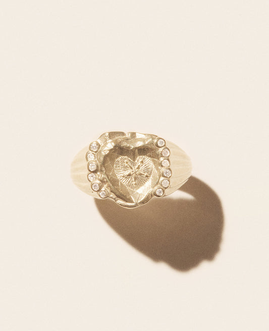 chiara signet ring - natural diamond