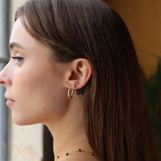 petite onyx stud earrings