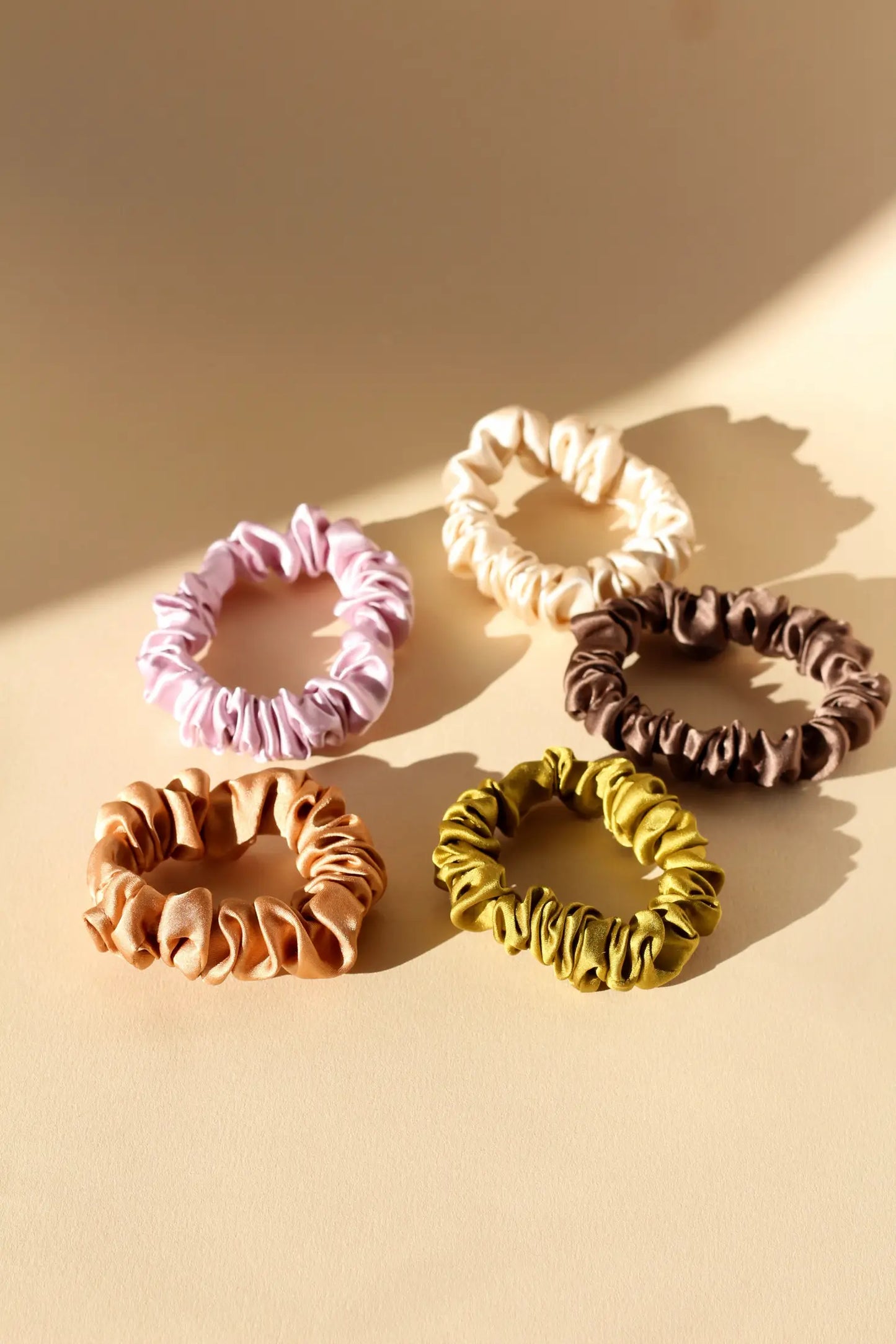 naturally dyed slim silk scrunchie