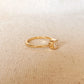 square channel-set stone ring - cz