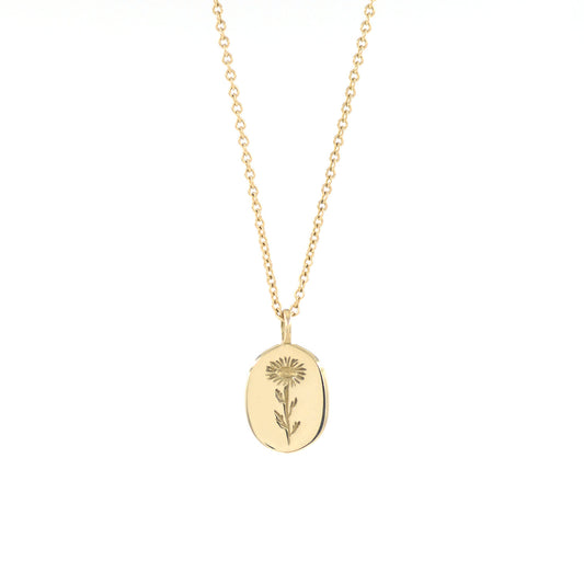 gold pendant necklace - daisy