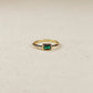 rectangle bezel stone ring - green cz