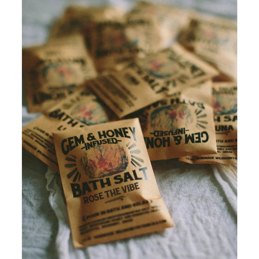 wild yonder / gem & honey bath salt soak  - rose the vibe