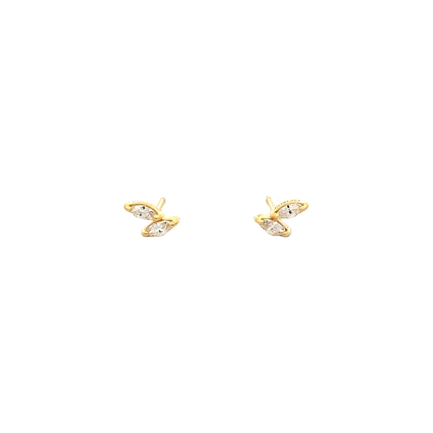double marquise prong stud earrings - cz