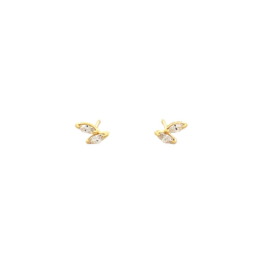 double marquise prong stud earrings - cz