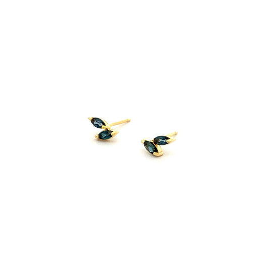 double marquise prong stud earrings - london blue topaz