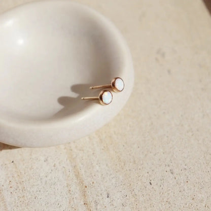 opal stud earrings