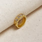bezel baguette wide band ring