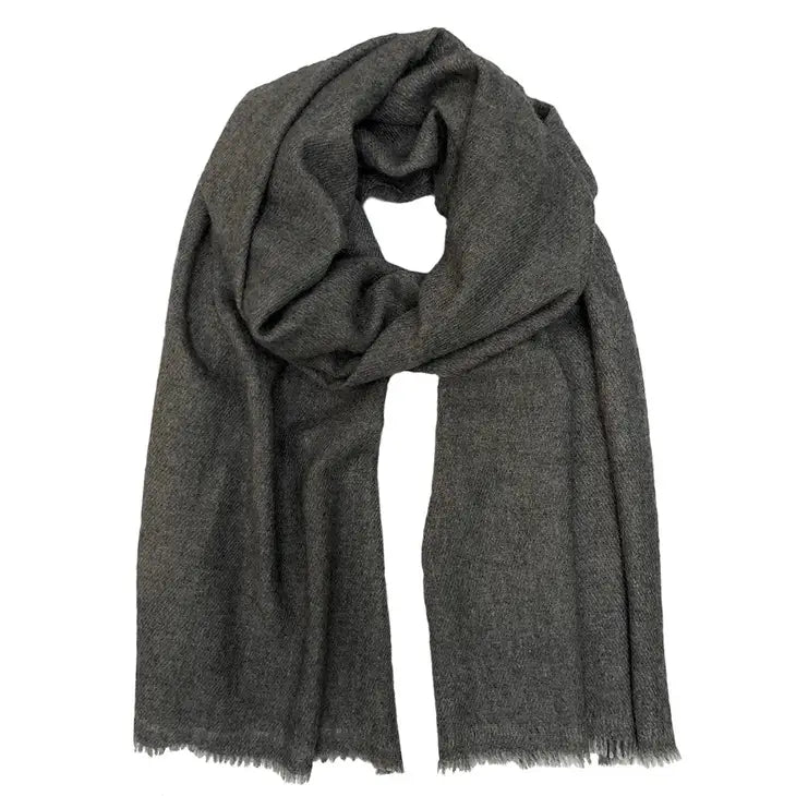 handloom cashmere scarf / charcoal