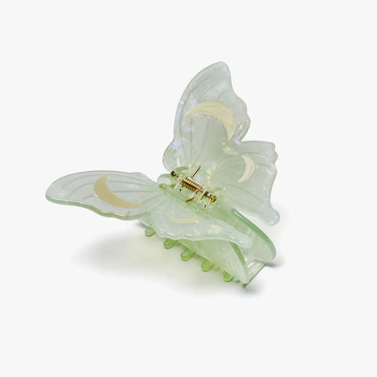 lunar moth crescent moon claw hair clip