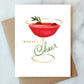 cranberry cocktail holiday greeting card