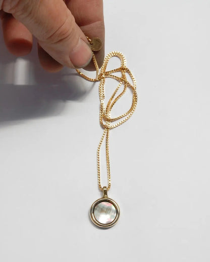 mare necklace - grey mother of pearl