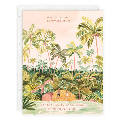 beach lovers wedding + engagement card