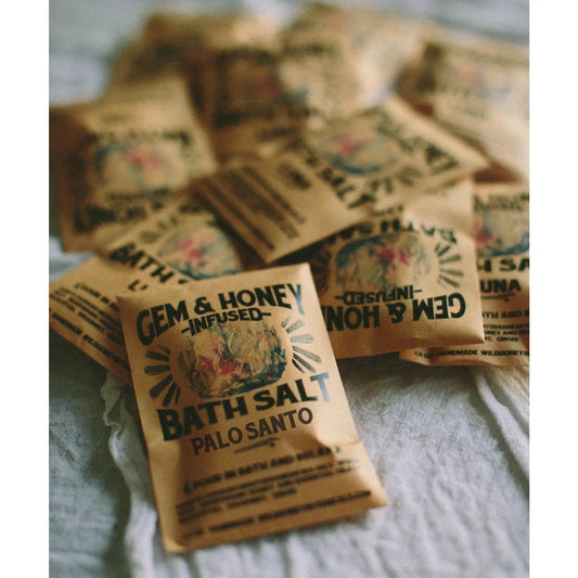 wild yonder / gem & honey bath salt soak  - palo santo