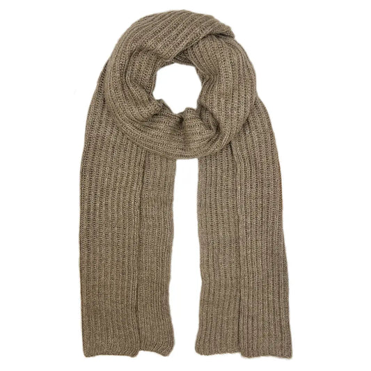 ribbed knit cashmere scarf - mocha