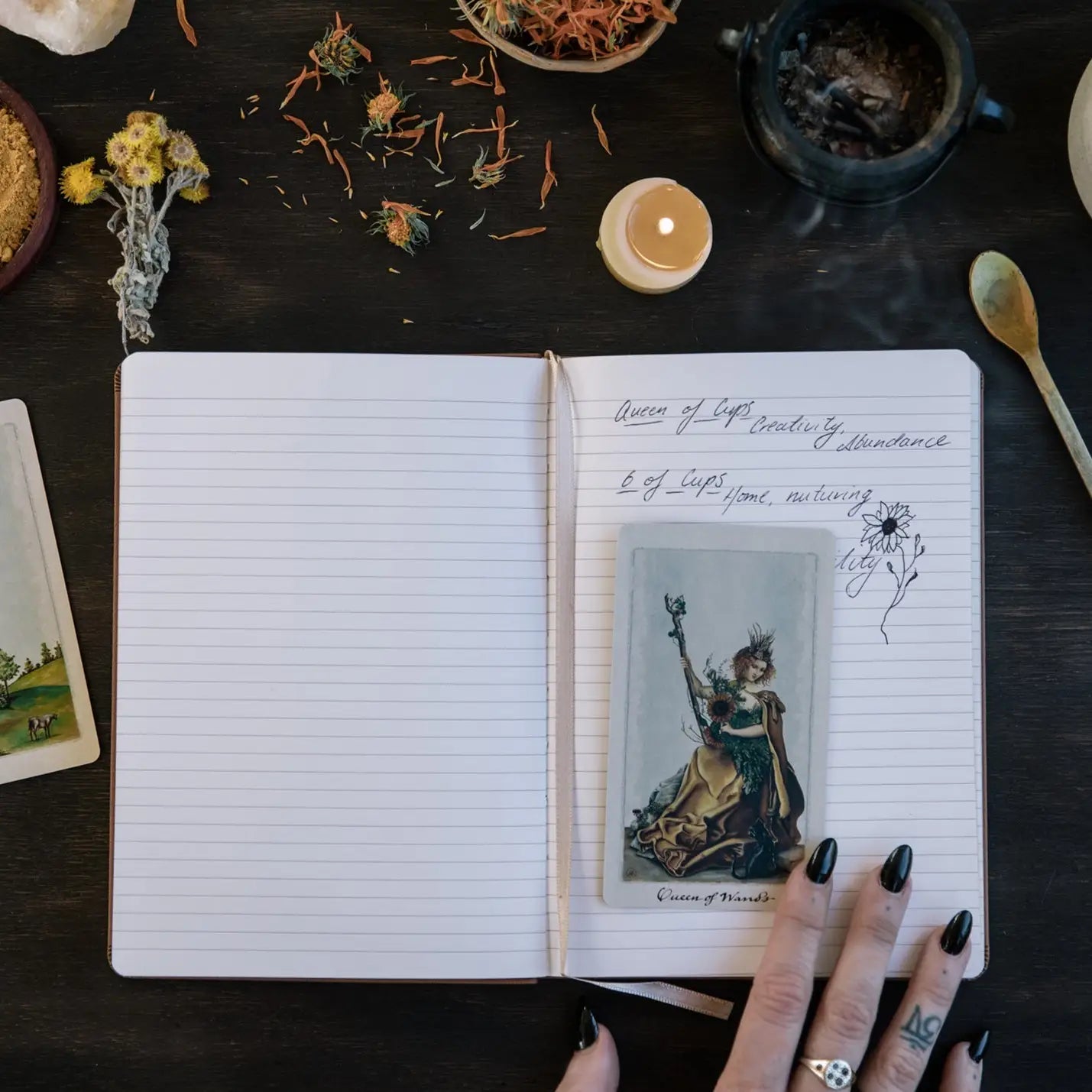 magic of i / botanicals vegan leather lined journal