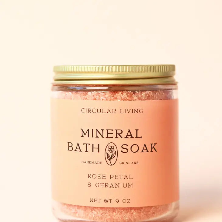 circular living / mineral bath soak - rose petal & geranium