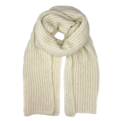 chunky knit alpaca scarf - snow
