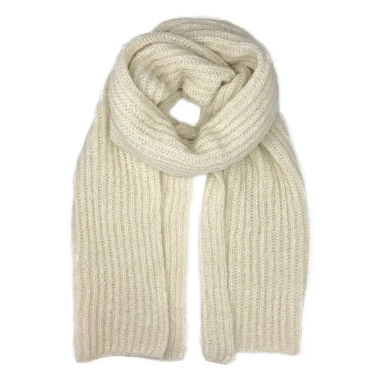 chunky knit alpaca scarf - snow